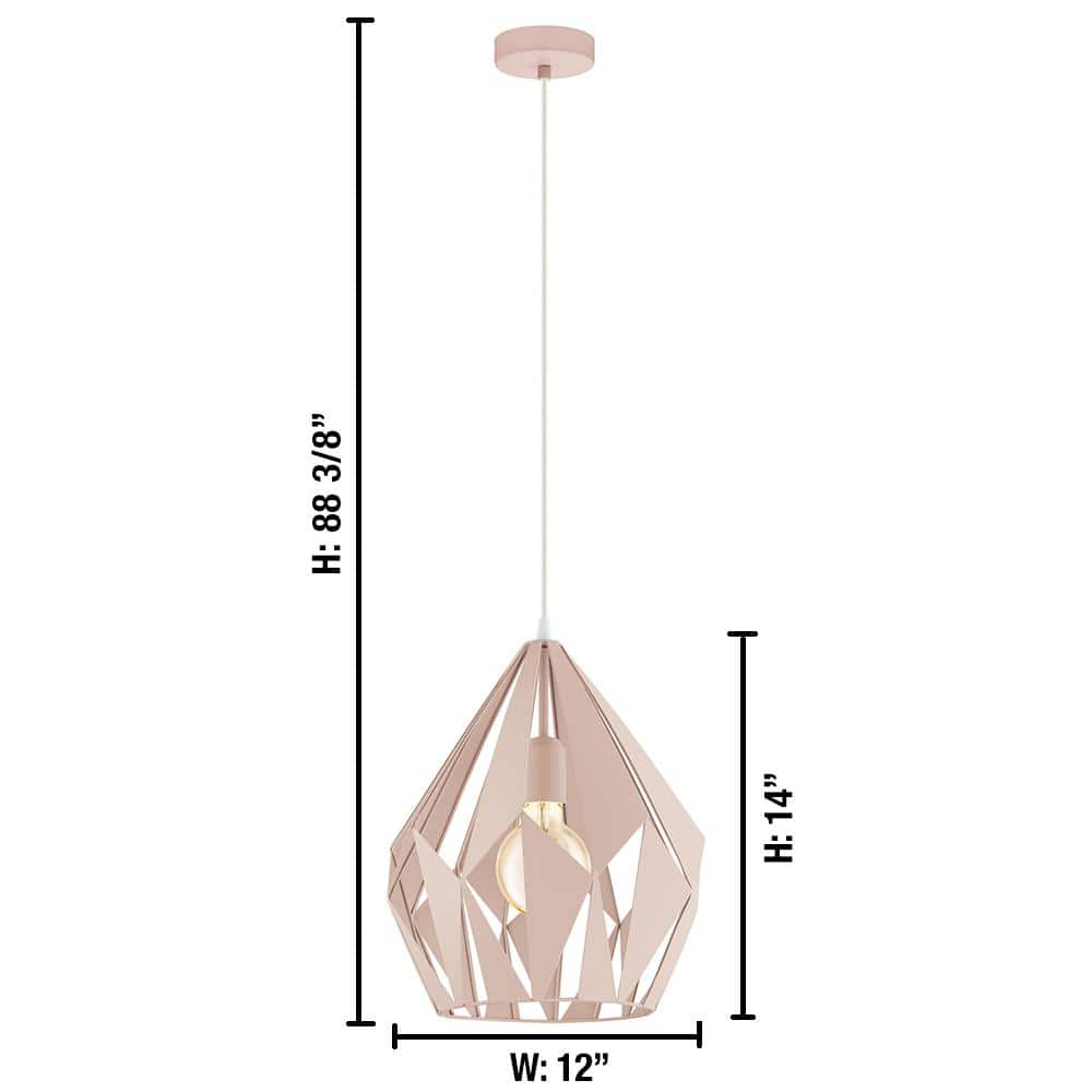 20'' Modern Carlton Bowl Pendant with LED Incandescent Mix in Pastel Apricot