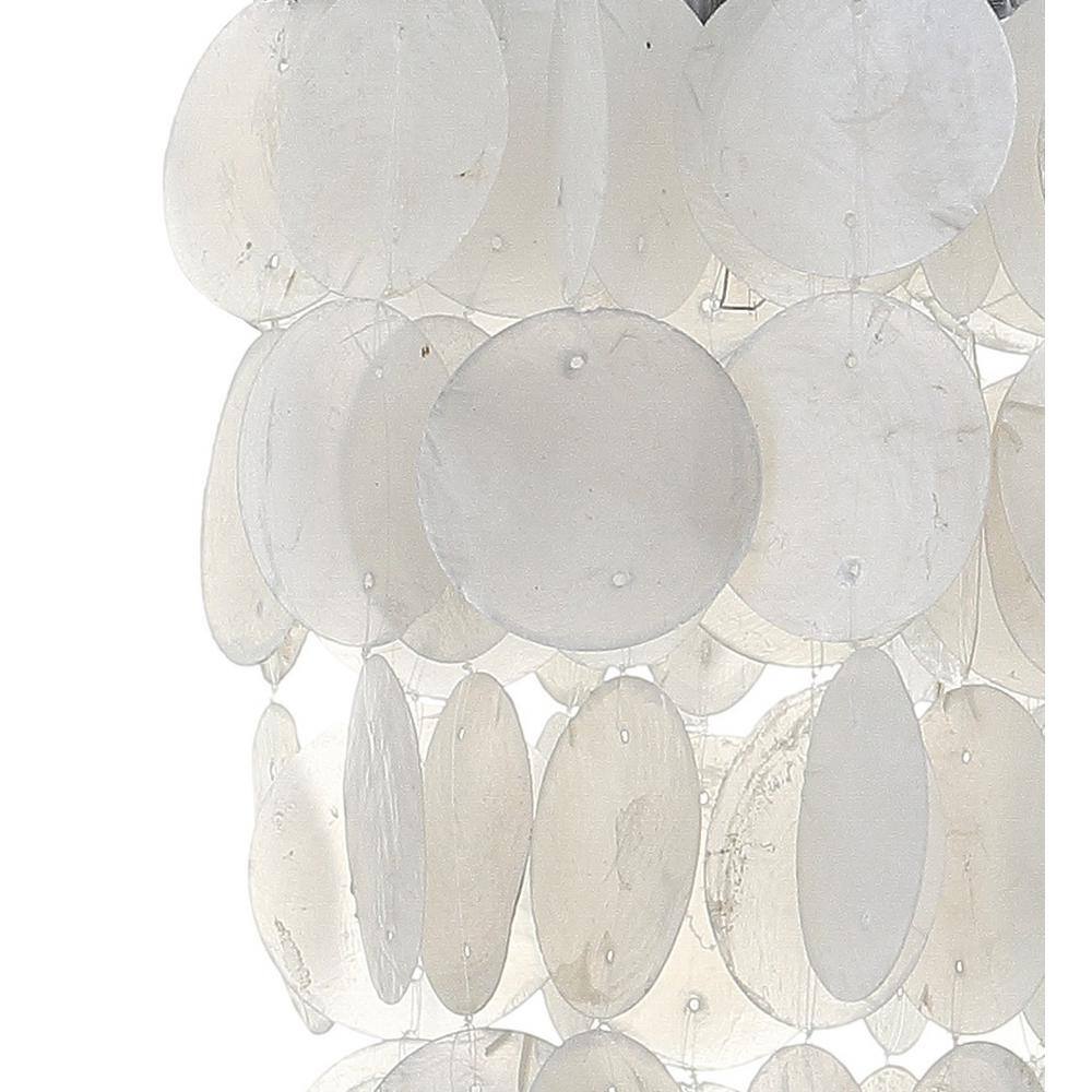 Cayla 7" White Glass LED Drum Pendant Chandelier