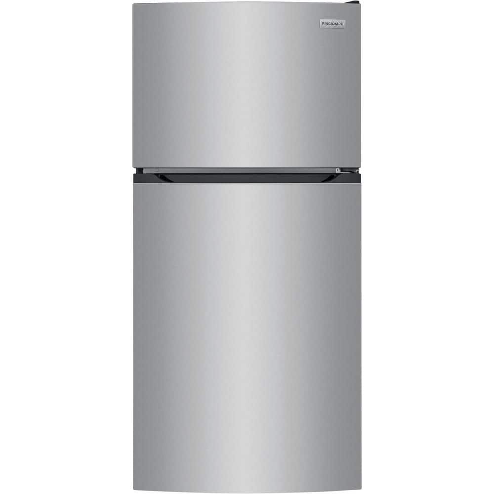 Frigidaire 13 9 Cu Ft Top Freezer Refrigerator Brushed Steel Ffht1425vv The Home Depot