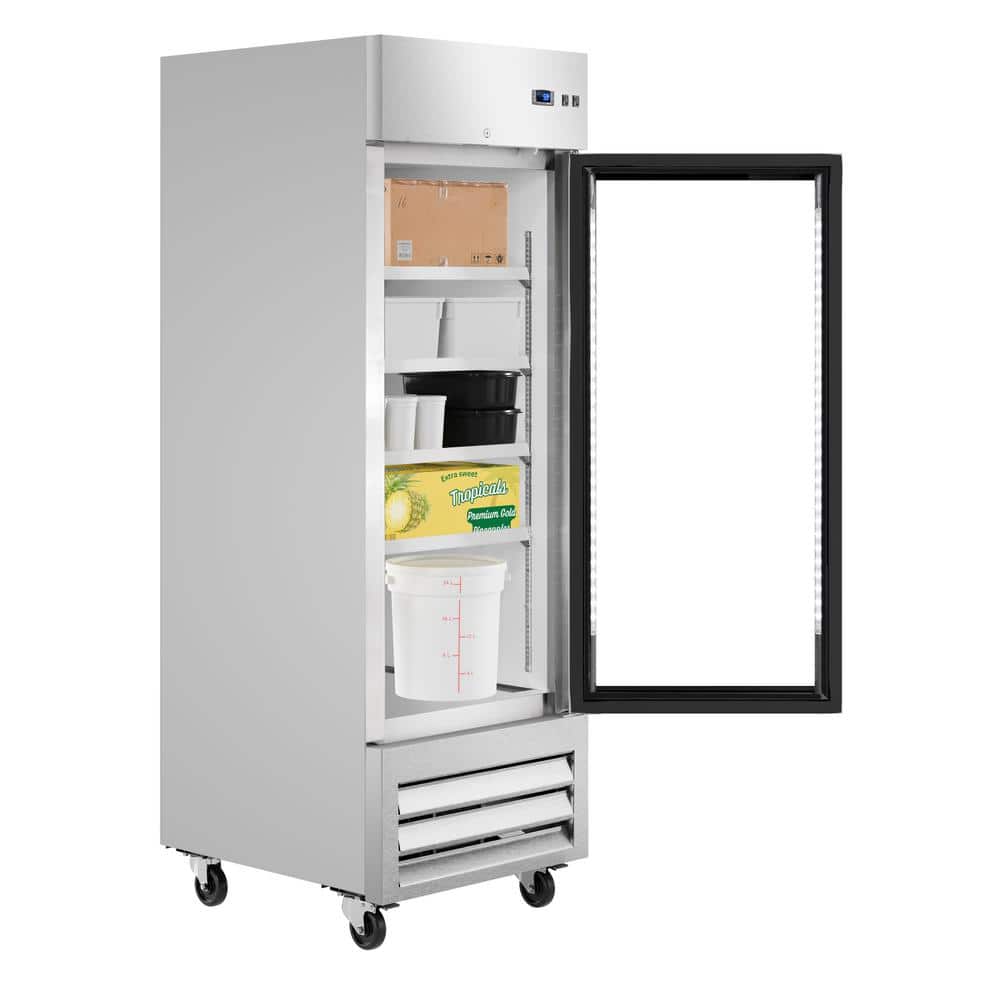 27-Inch Stainless Steel Convertible Refrigerator Freezer with Glass Door