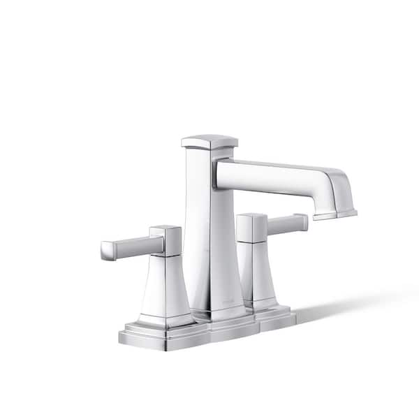 KOHLER Riff 4 in. Centerset Double Handle 1.2 GPM Bathroom Sink Faucet in Polished Chrome