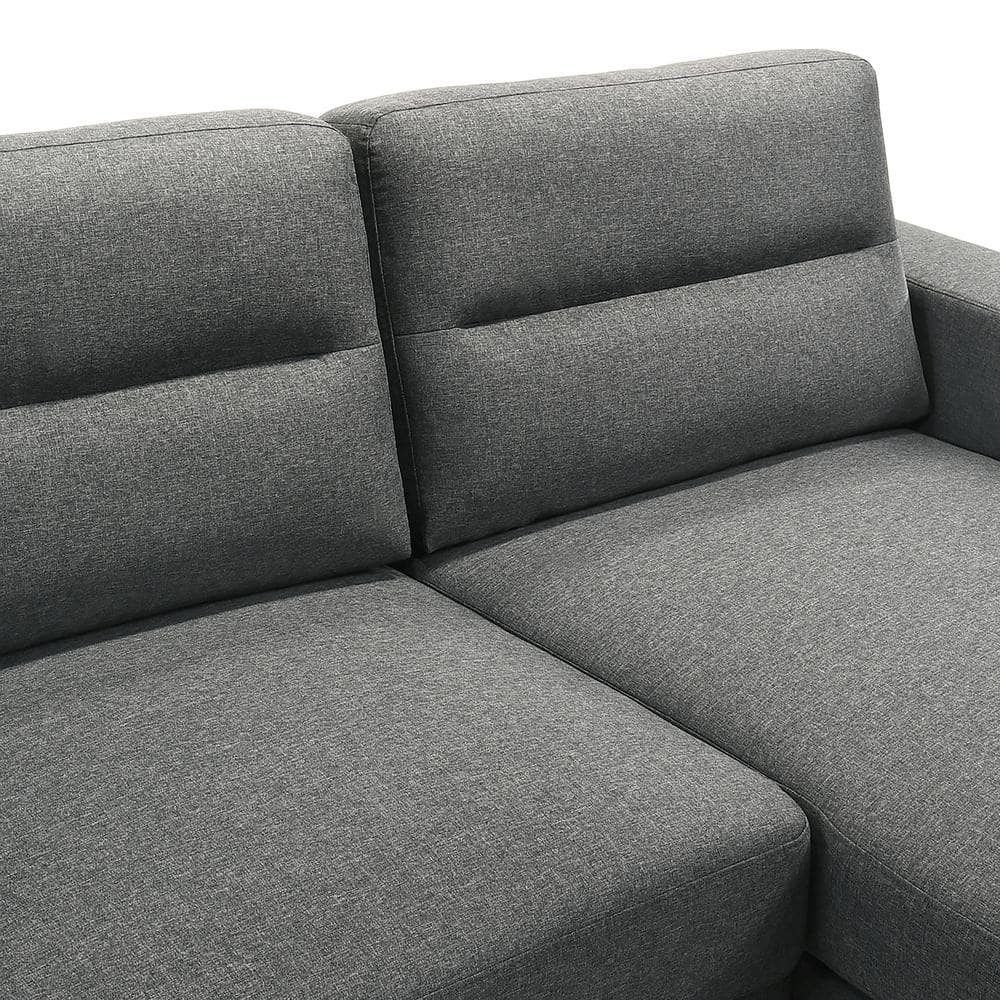 Vale 104" Gray Polyester Fabric 2-Piece Sectional Sofa with Chaise