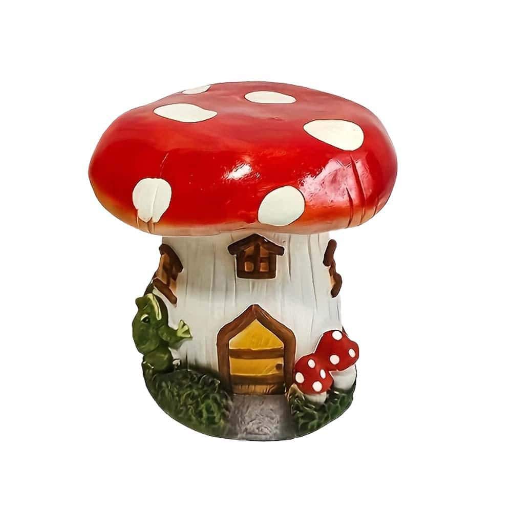13.39-inch Red Plastic Resin Outdoor Garden Stool, Mushroom House Stool, Outdoor/Indoor Decoration price history on PriceWatchPro