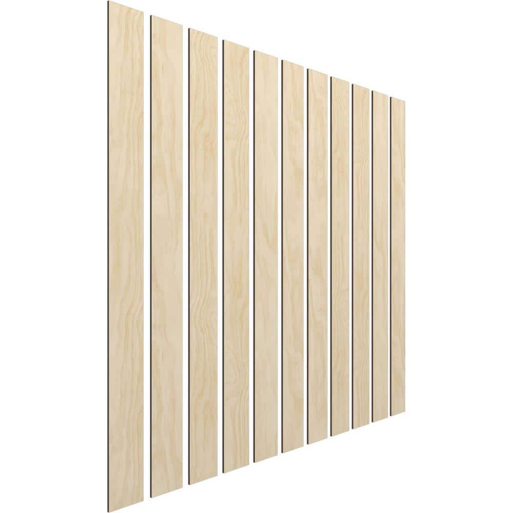Adjustable Birch Wood Slat Wall Panel Kit, 47"H x 4"W