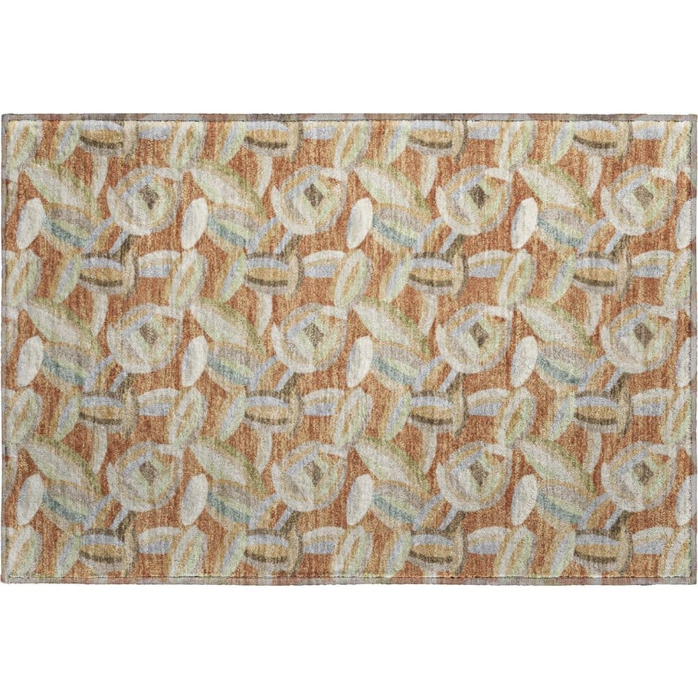 Mayfield Premium Machine Washable Abstract AMF2454 Paprika 3 ft. x 4 ft. Area Rug price history on PriceWatchPro
