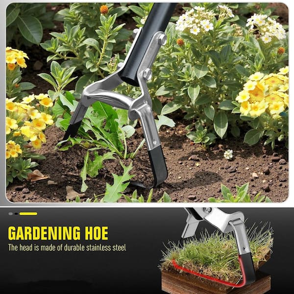 Misopily 64 in. Long Handle 4-in-1 Scuffle Hoe Stirrup Hoe Weed