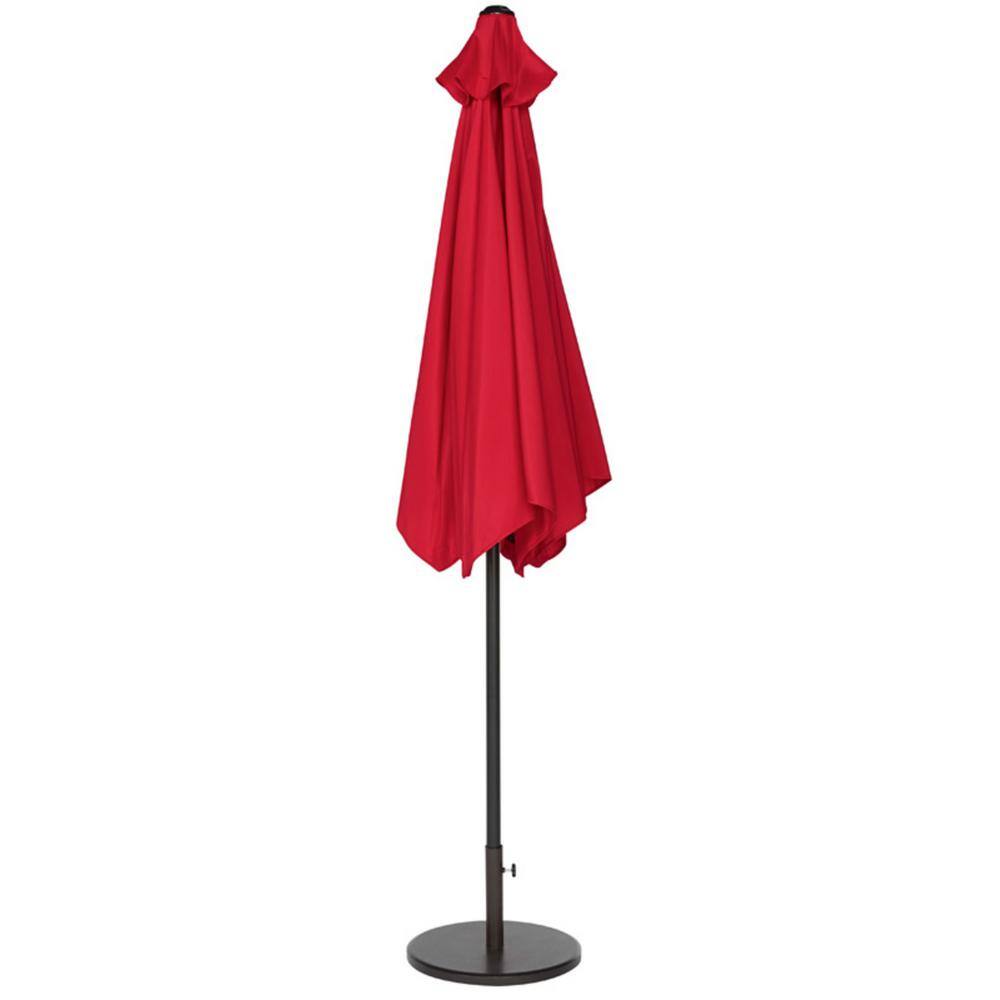 Living Accents 9 ft. Tiltable Red Polyester Market Umbrella