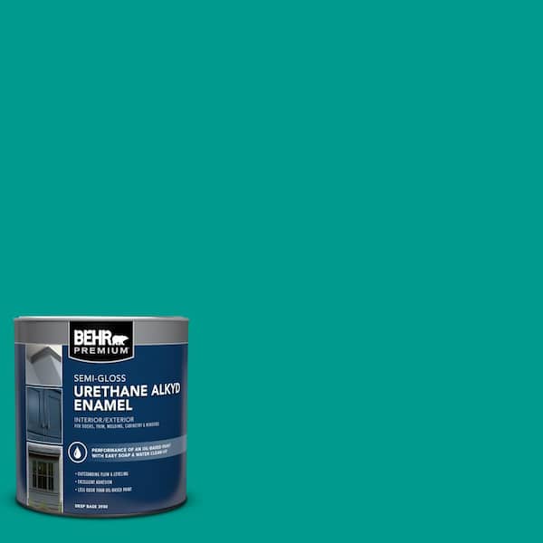1 qt. #P450-6 Tropics Semi-Gloss Enamel Urethane Alkyd Interior/Exterior Paint