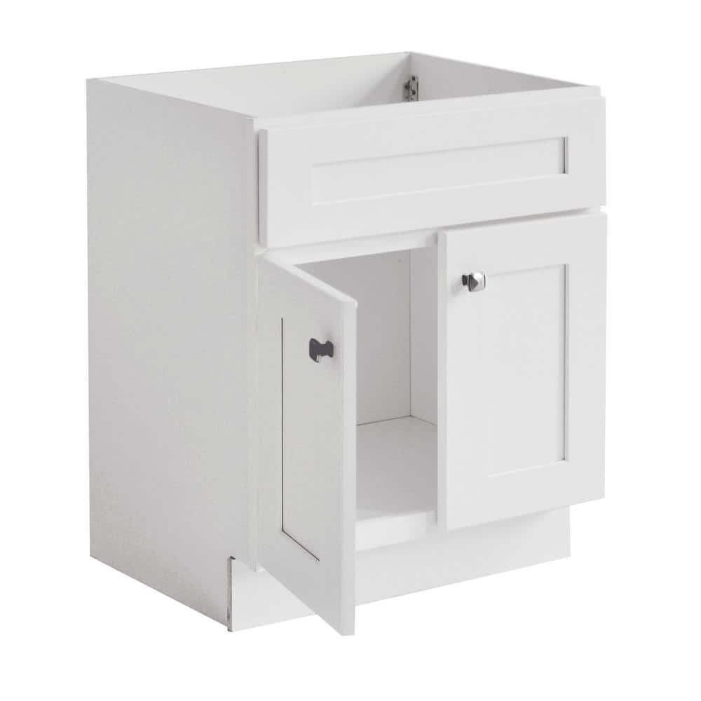 Brookings 30-Inch White Solid Wood Shaker Bathroom Vanity