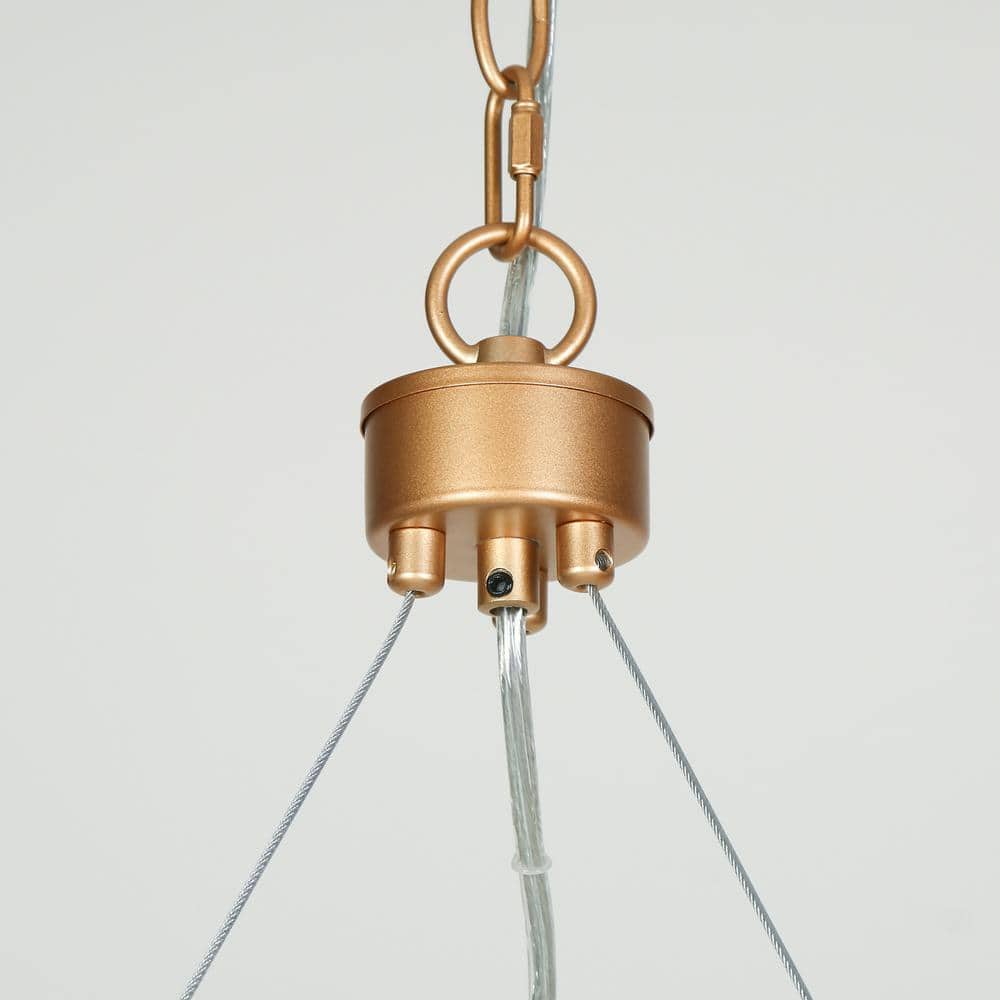 Froebon Black and Gold 6-Light Candle Chandelier