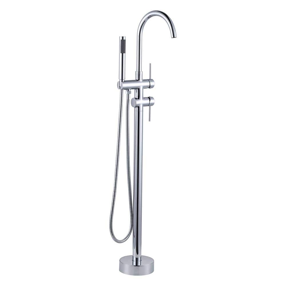 2-Handle Freestanding Tub Faucet with Hand Shower in. Polished Chrome price history on PriceWatchPro
