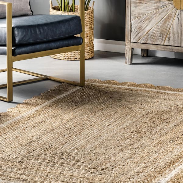 nuLOOM Tera Petals Braided Jute Ivory 8 ft. x 10 ft. Area Rug