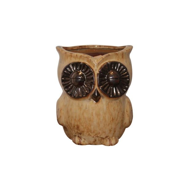 Alpine Owl Ceramic Planter
