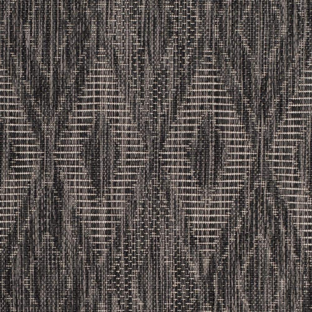Gray and Black Geometric Outdoor Area Rug