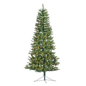 7 ft. Indoor Pre-Lit Glenwood Spruce Artificial Christmas Corner Tree with 300 UL Clear Lights