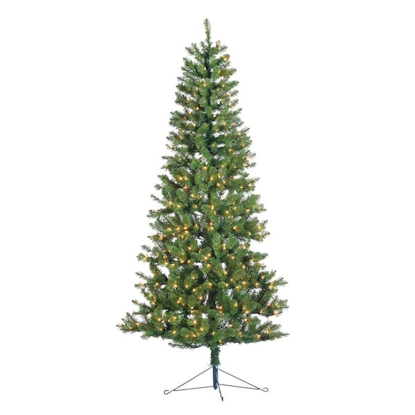 Sterling 7 ft. Indoor Pre-Lit Glenwood Spruce Artificial Christmas Corner Tree with 300 UL Clear Lights