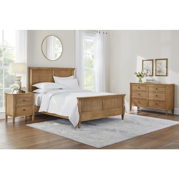 Home Decorators Collection Marsden Patina Wood Finish Wooden Cane King Bed  (81 in. W x 54 in. H) 10756 - The Home Depot, king size