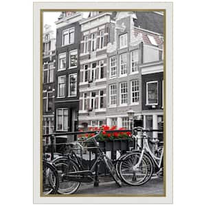 Eva White Gold Narrow Picture Frame Opening Size 24 x 36 in.