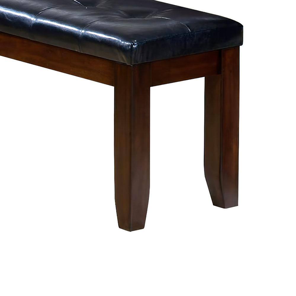 Espresso and Black PU 48" Modern Bench