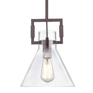 1-Light Oil-Rubbed Bronze Standard Pendant With Clear Shade