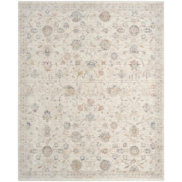 Heirloom Blend Ivory Multicolor 9 ft. x 12 ft. Medallion Traditional Area Rug