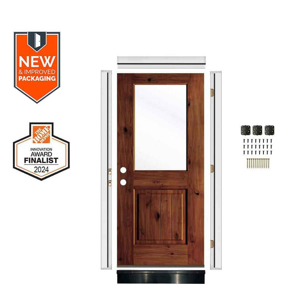 【専用】①ドーフィン38本 Krosswood Doors 32in.x80in. RH Half Clear Glass RedChestnut Stain