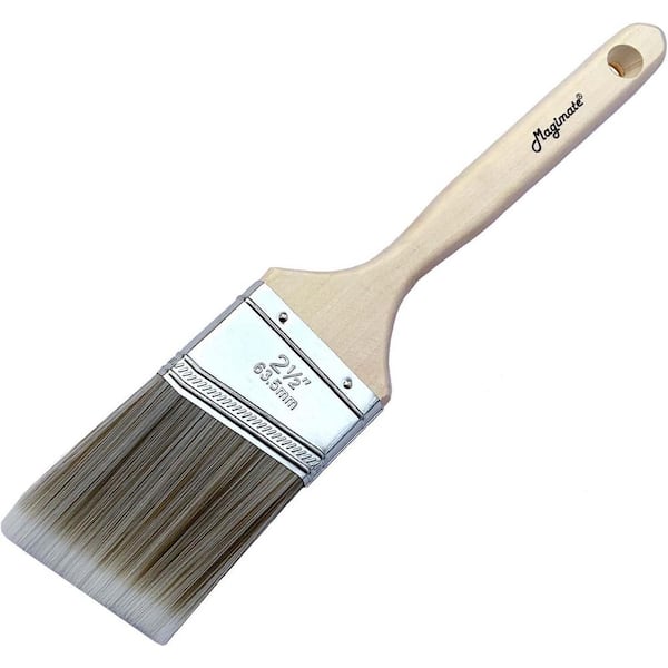 KIWDZFU 2 1/2 in. Angled Cut-in Trim Paint Brush Medium Size for Household Touch-ups and Wood Stain Application