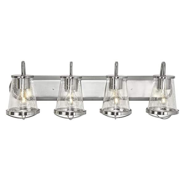 Photo 1 of Darby 4-Light Satin Platinum Interior Bath Bar Light