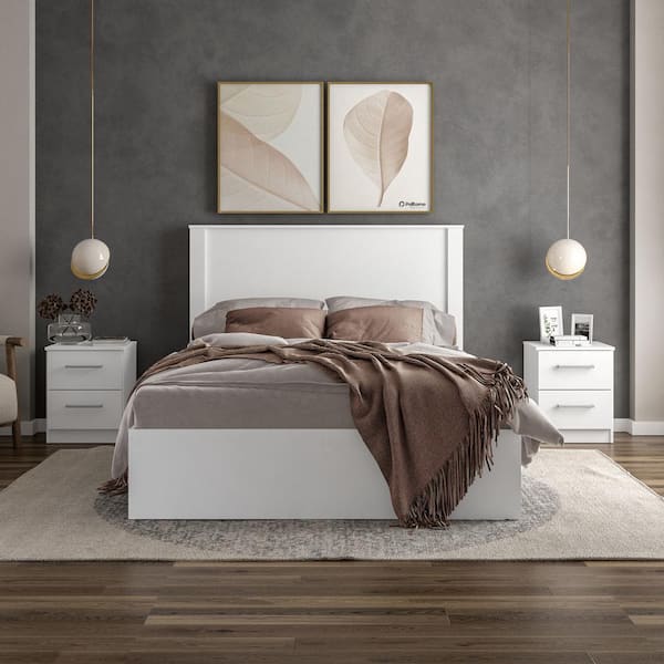 Juliette 4-Piece White Full Wood Bedroom Set