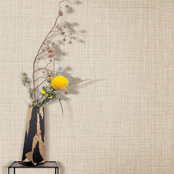 Warner Textures 2830-2769 Arya Light Brown Fabric Texture Wallpaper