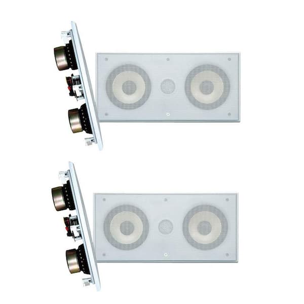 PYLE 5.25 in. 300-Watt In Wall Celing Speaker White Single Unit (2-Pack)