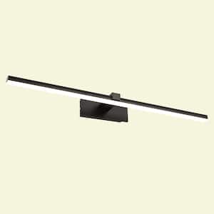 Nimbus 23.6 in. 1-Light Black Modern Minimalist LED Vanity Light Bar Wall Sconce in Cool White (6000K Color Temperature)