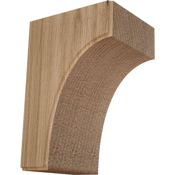 Ekena Millwork 3-1/2 in. x 4 in. x 6 in. Unfinished Red Oak Clarksville Corbel