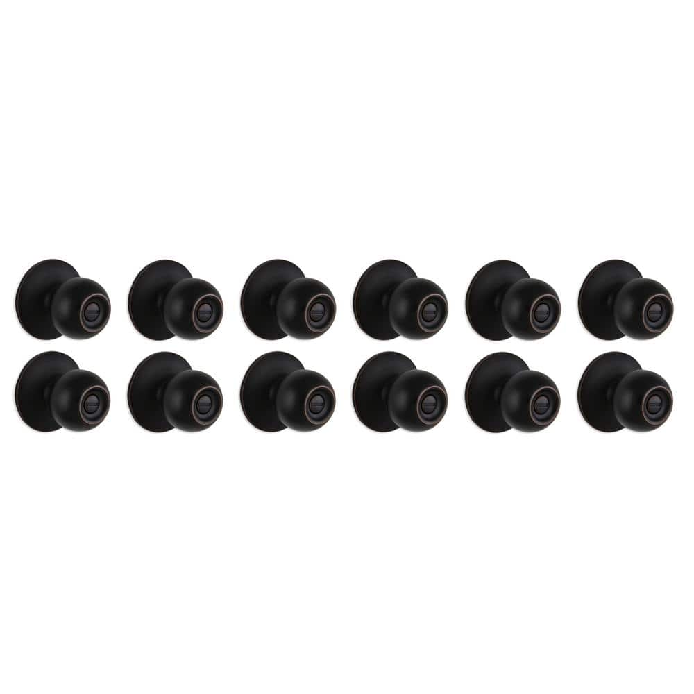 Saturn Aged Bronze Bed/Bath Door Knob 12-Pack