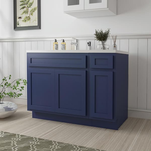 Vanity Art 42 in. W x 21 in. D x 32.5 in. H Bath Vanity Cabinet without Top in Blue
