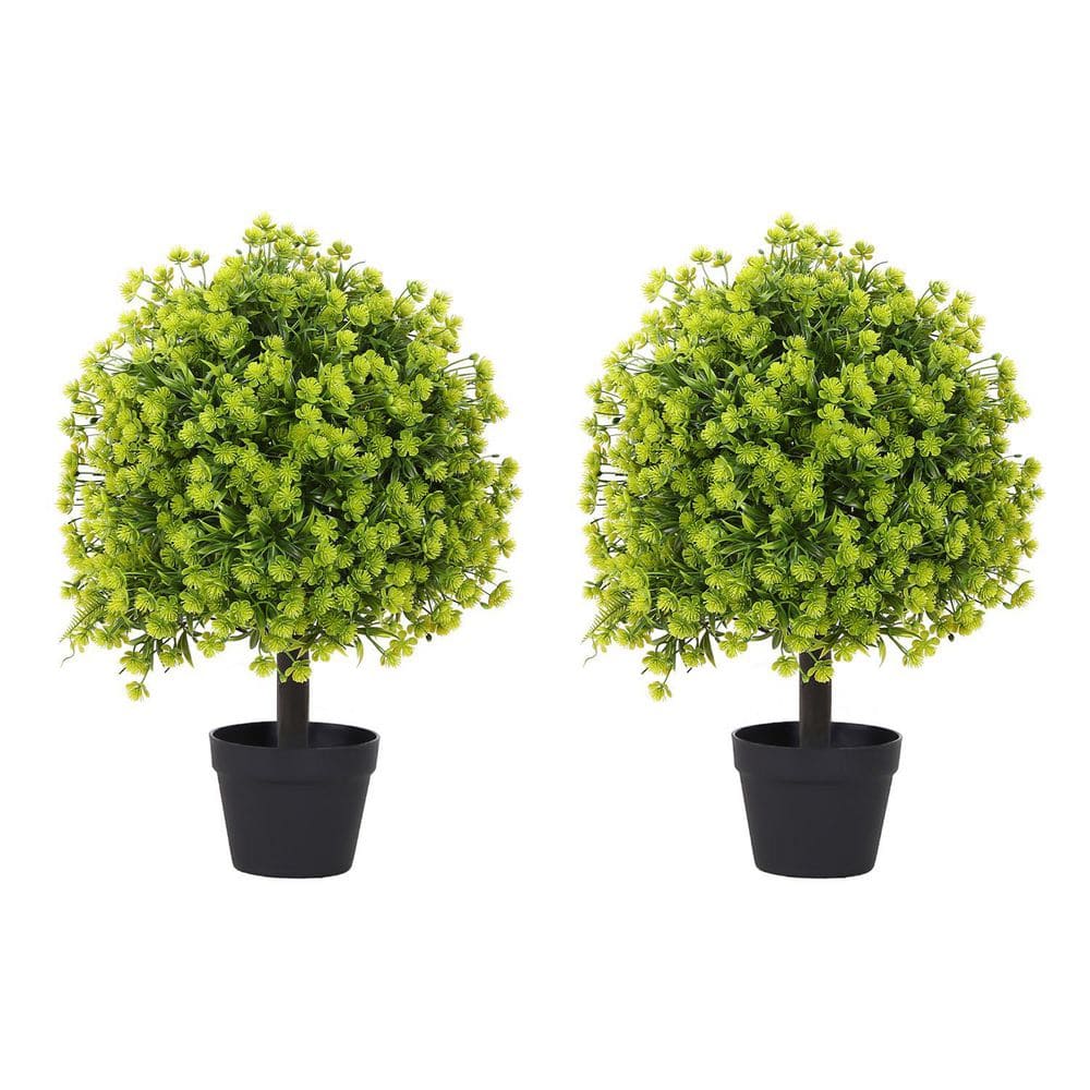 2 ft. Outdoor UV Resistant Artificial Topiary Trees, Patio Evergreen Realis
