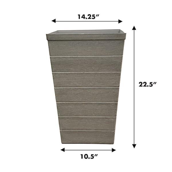 Emsco 22 in. Tall Accent Planter, Tapered Resin Planter in