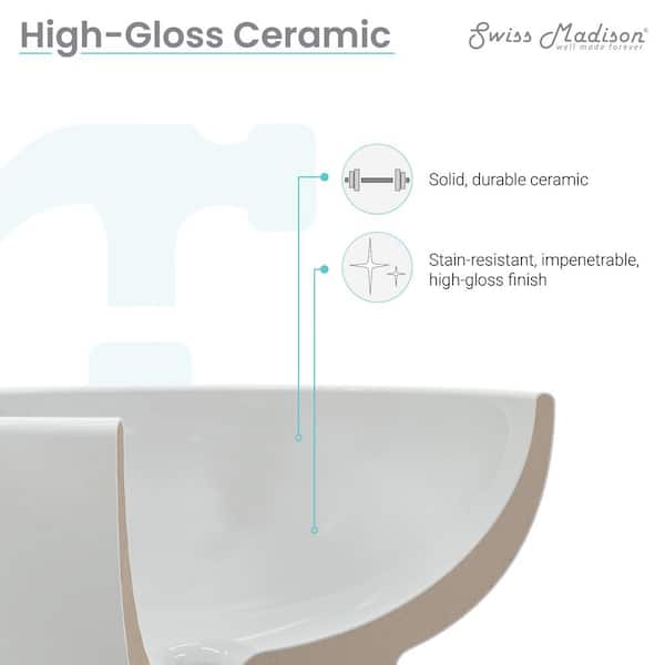 Swiss Madison Claire Vessel Sink in Glossy White Swiss Madison Claire Vessel Sink in Glossy White