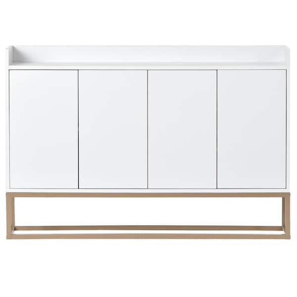 Unbranded 47.2 in. W x 11.8 in. D x 31.5 in. H White Linen Cabinet with Large Storage Space