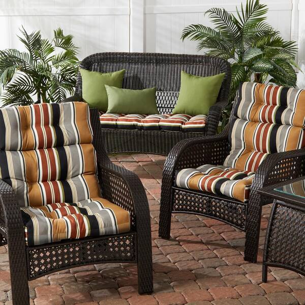 Outdoor High Back Dining Chair Cushion, High Back Patio Chair Cushions Home Depot