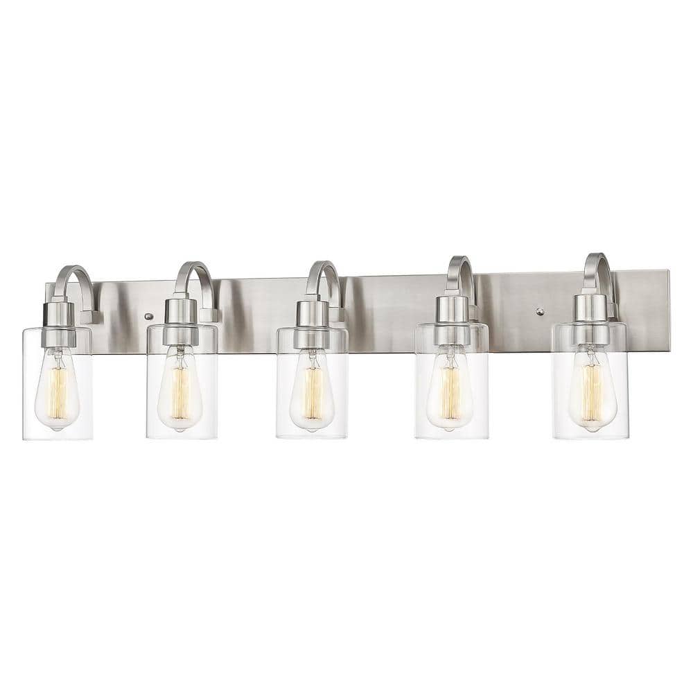 5-Light Brushed Nickel Bath and Vanity Light