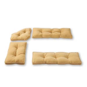 Hyatt Buttercream 4-Piece Microfiber Kitchen Nook Cushion Set