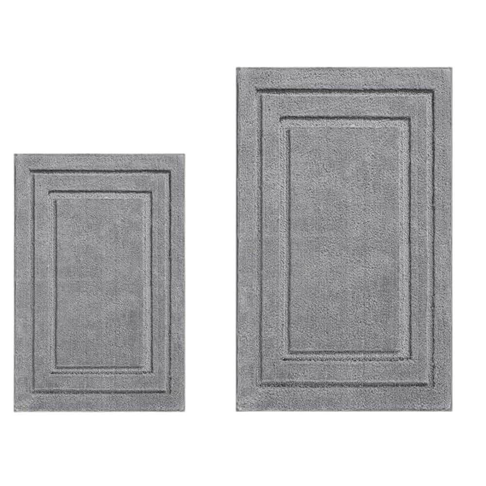 Bathroom Rugs 2-Piece, Super Soft and Absorbent Non Slip Microfiber Machine Washable Bath Mat Set in Gray price history on PriceWatchPro