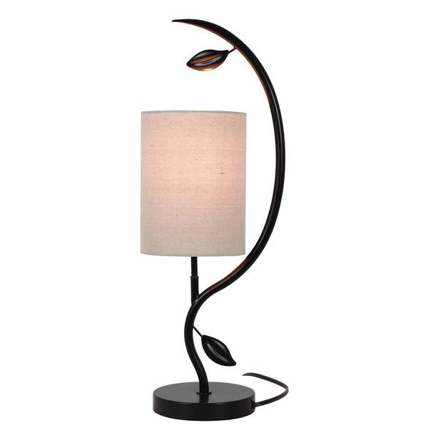 Decor Therapy Anna Leaf 22 In Bronze Indoor Table Lamp With Linen Shade Tl21185 The Home Depot Decor Therapy Anna Leaf 22 In Bronze, Knox Bronze & Brass Task Floor Lamp