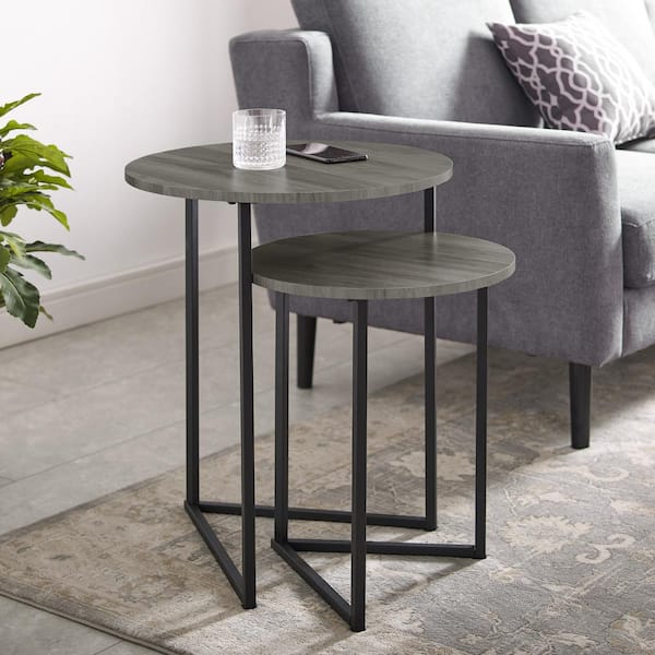 grey black nest of tables