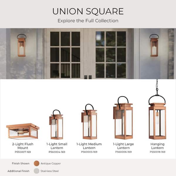 Progress Lighting Union Square 9.75 in. 1-Light Bronze Antique