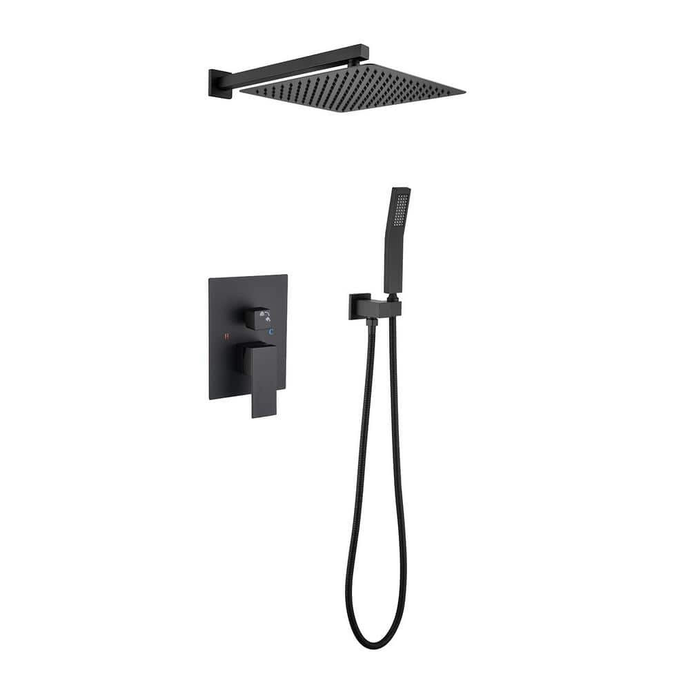 12 in. Single Handle 2-Spray Shower Faucet 2.0 GPM with Pressure Balance an