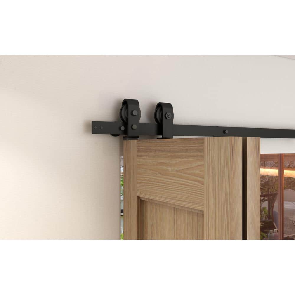 Matte Black Steel Bi-Fold Door Hardware Kit, 63 inches