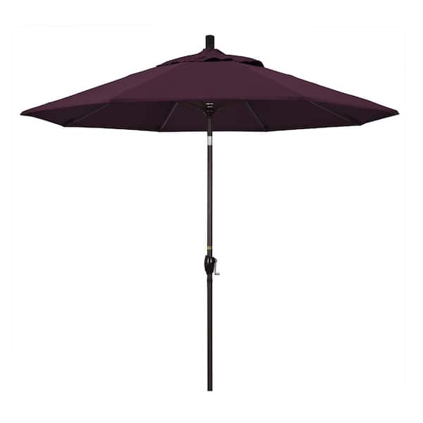 9 ft. Aluminum Push Tilt Patio Umbrella in Purple Pacifica