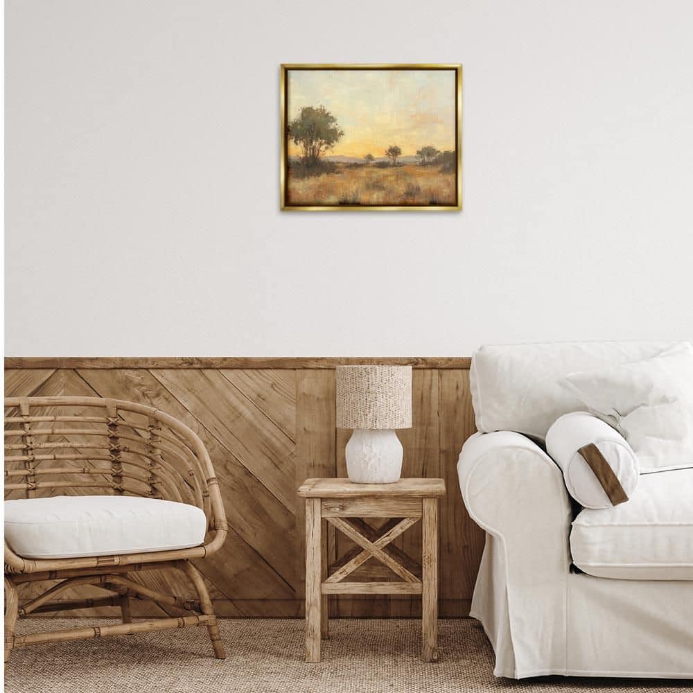 Honey Hued Horizon by Petal Prints Design Gold Floater Frame Nature Graphic Art Print 17 in. x 21 in. price history on PriceWatchPro